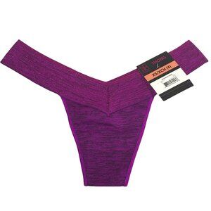 No Boundaries Womens Size XS V-Thong Panty Seamless Glitter Purple New With Tags